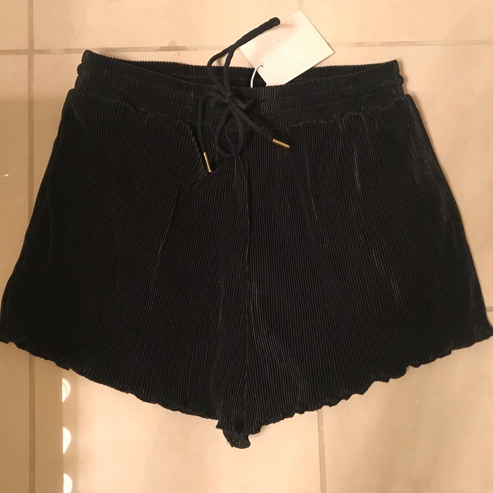 NWT MINKPINK Pleated Drawstring Velvet Shorts